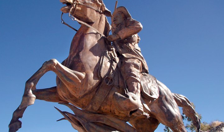 Statue of Pancho Villa on a horse in Zacatecas, Mexico