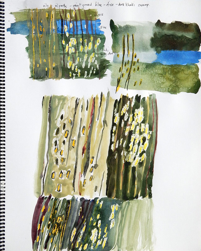 Sketchbook of Pussy Willow catkins by the duck pond